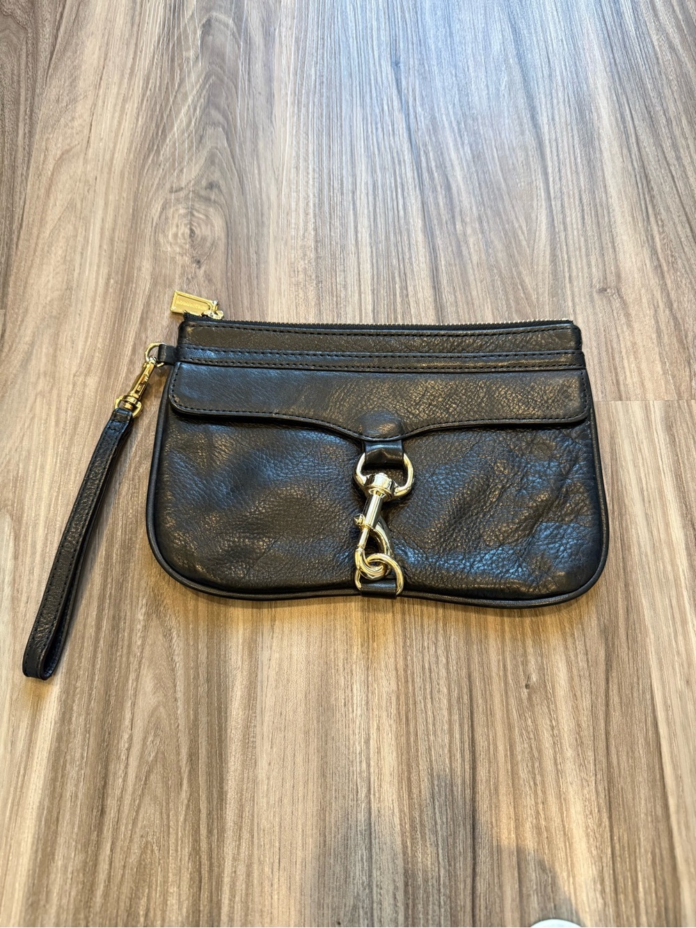 Rebecca Minkoff Skinny Mac Black Leather Clutch Wristlet